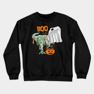 Ghost Dinosaur T-rex Funny Boo Halloween Boys Men Pumpkin Shirt Crewneck Sweatshirt